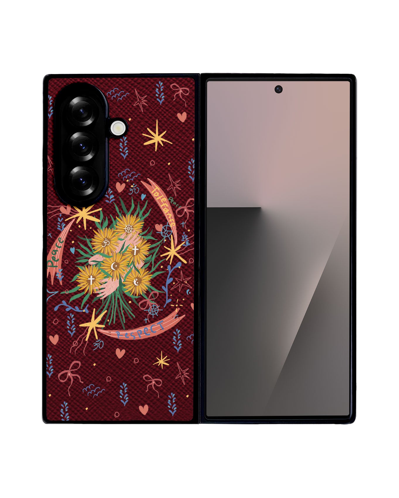 Android Flip / Fold Leather Grip - Peace