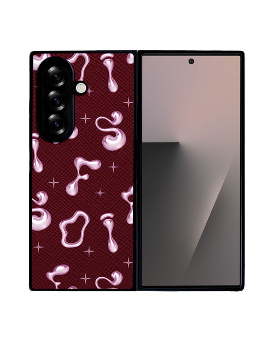 Android Flip / Fold Leather Grip - Pink Chrome Monogram