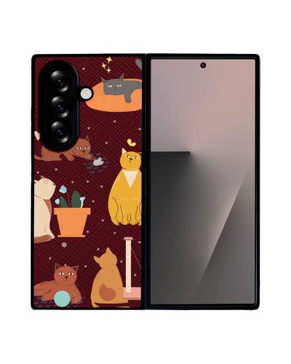 Android Flip / Fold Leather Grip - Playful Cat