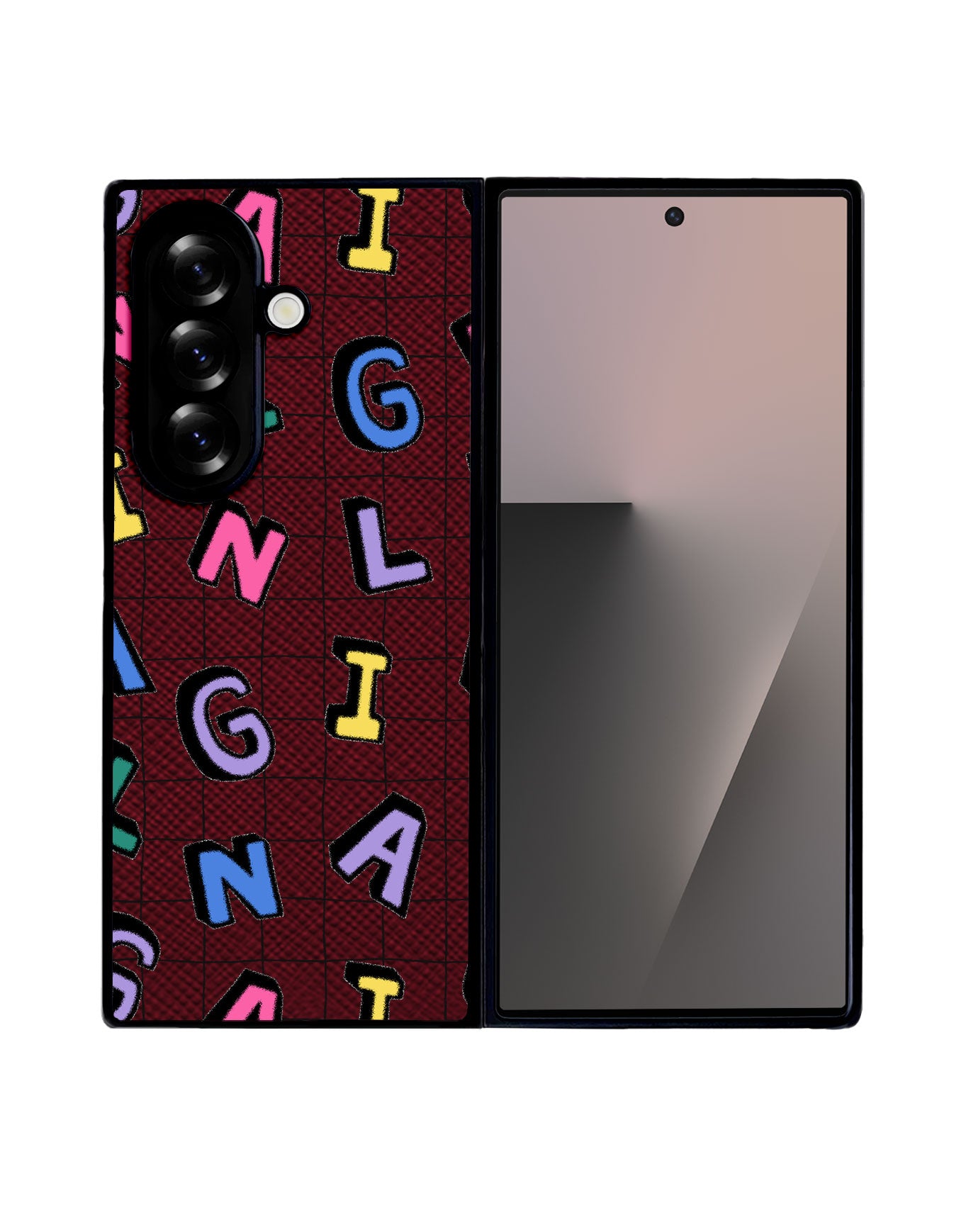 Android Flip / Fold Leather Grip - Playful Monogram 2.0