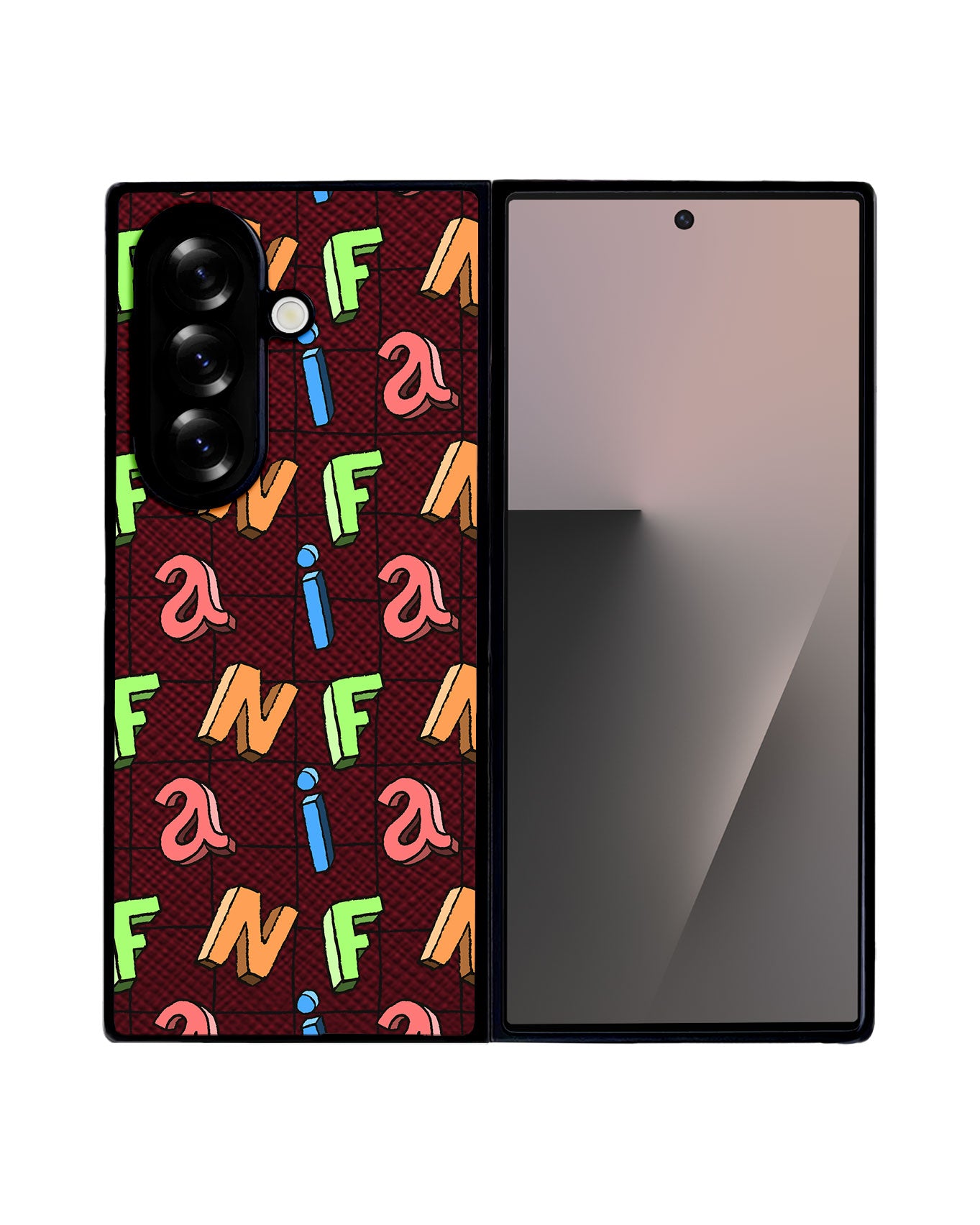 Android Flip / Fold Leather Grip - Playful Monogram