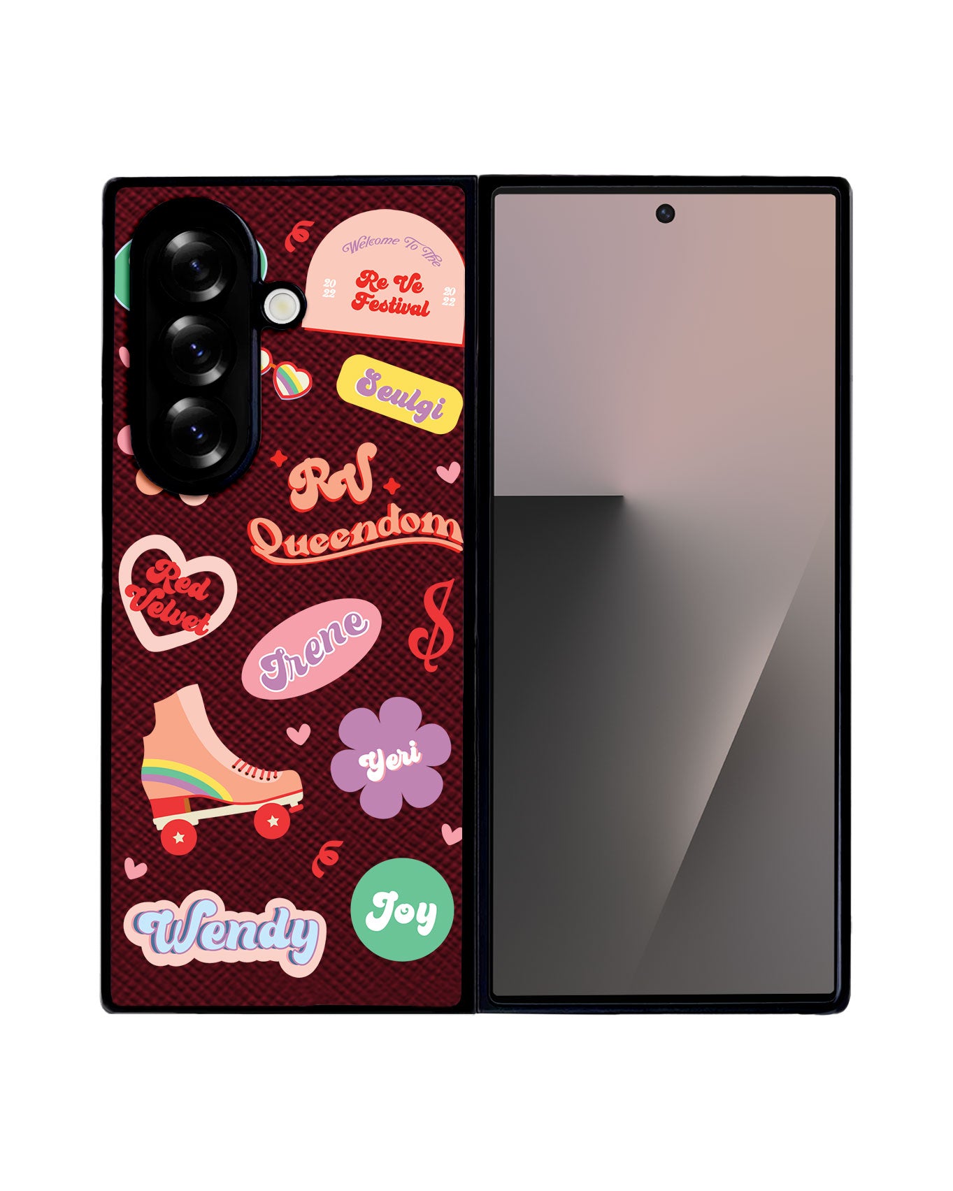 Android Flip / Fold Leather Grip - Red Velvet Sticker Pack