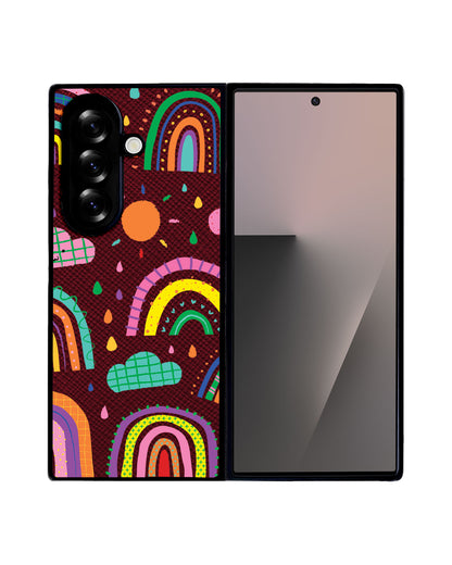 Android Flip / Fold Leather Grip - Rainbow