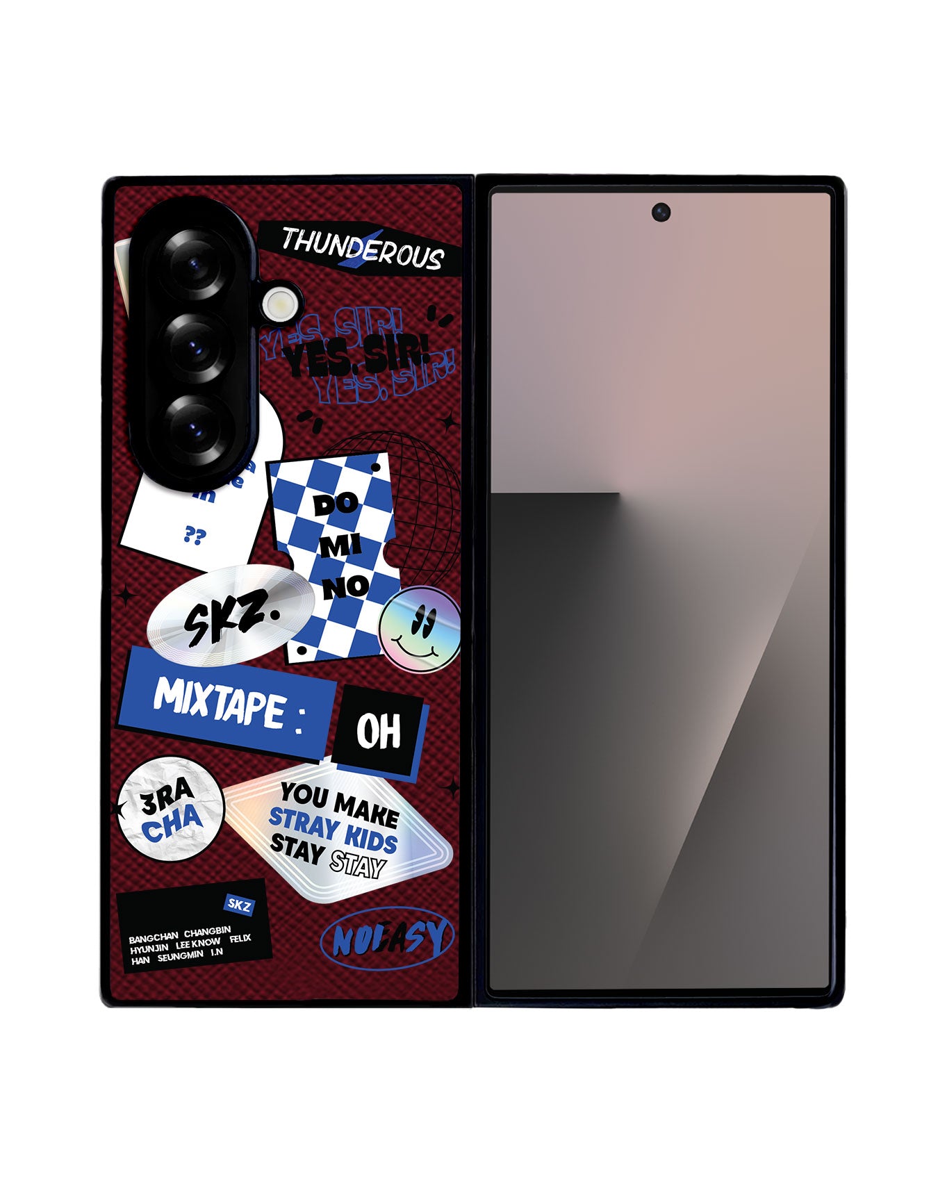 Android Flip / Fold Leather Grip - Stray Kidz Sticker Pack