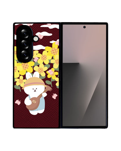 Android Flip / Fold Leather Grip - Bunny Ukulele