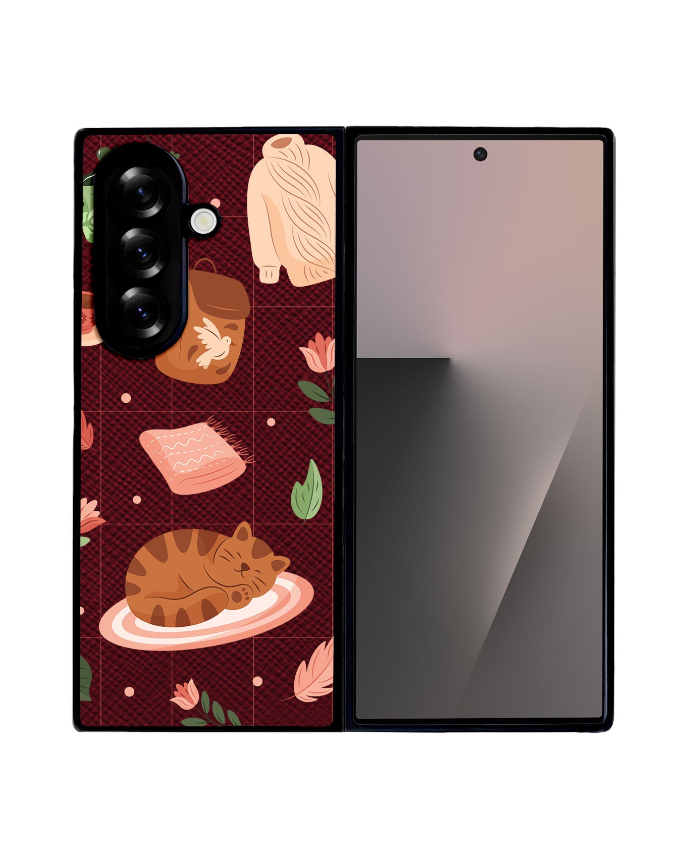 Android Flip / Fold Leather Grip - Sleepy Autumn