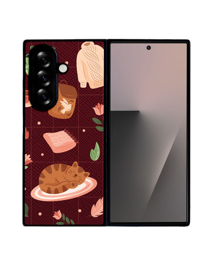 Android Flip / Fold Leather Grip - Sleepy Autumn