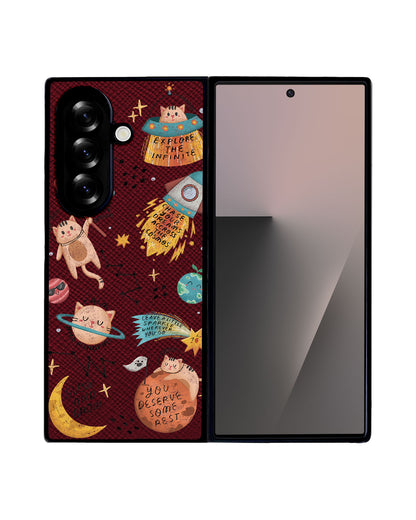 Android Flip / Fold Leather Grip - Spaceship