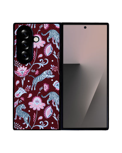 Android Flip / Fold Leather Grip - Tiger & Floral 3.0