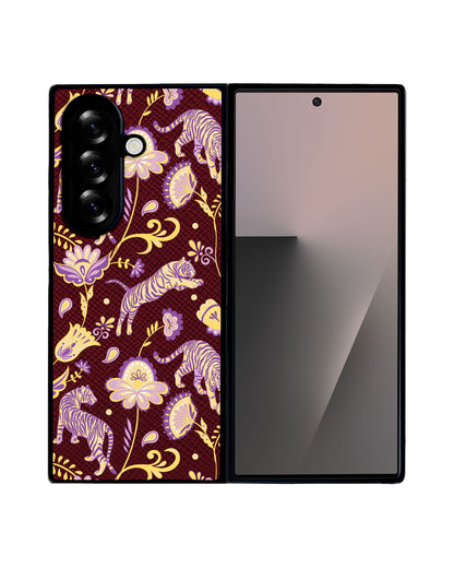 Android Flip / Fold Leather Grip - Tiger & Floral 4.0