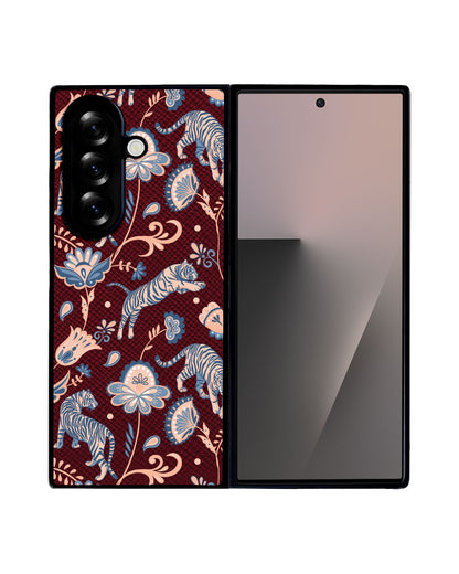 Android Flip / Fold Leather Grip - Tiger & Floral 5.0