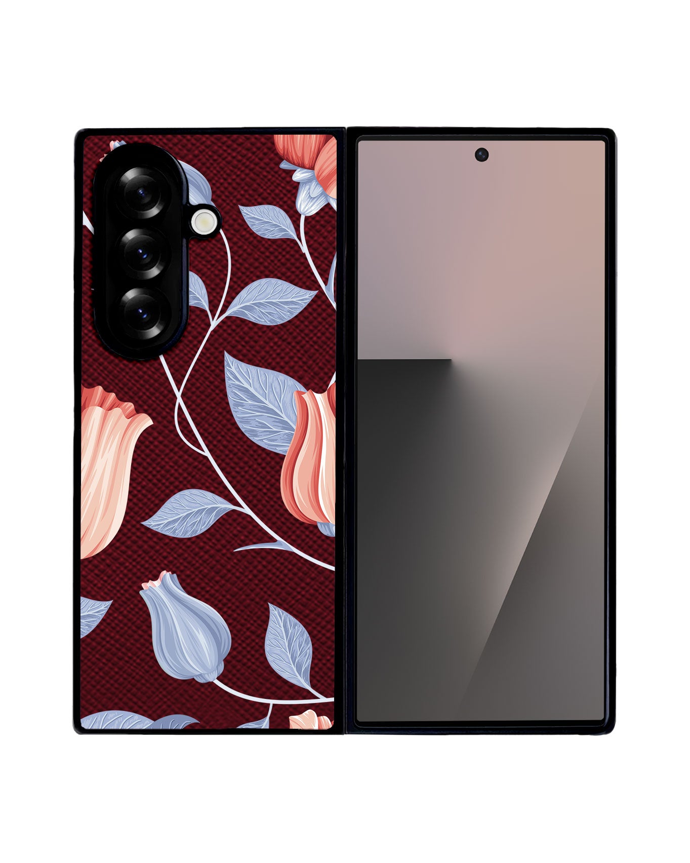 Android Flip / Fold Leather Grip - Red Tulip