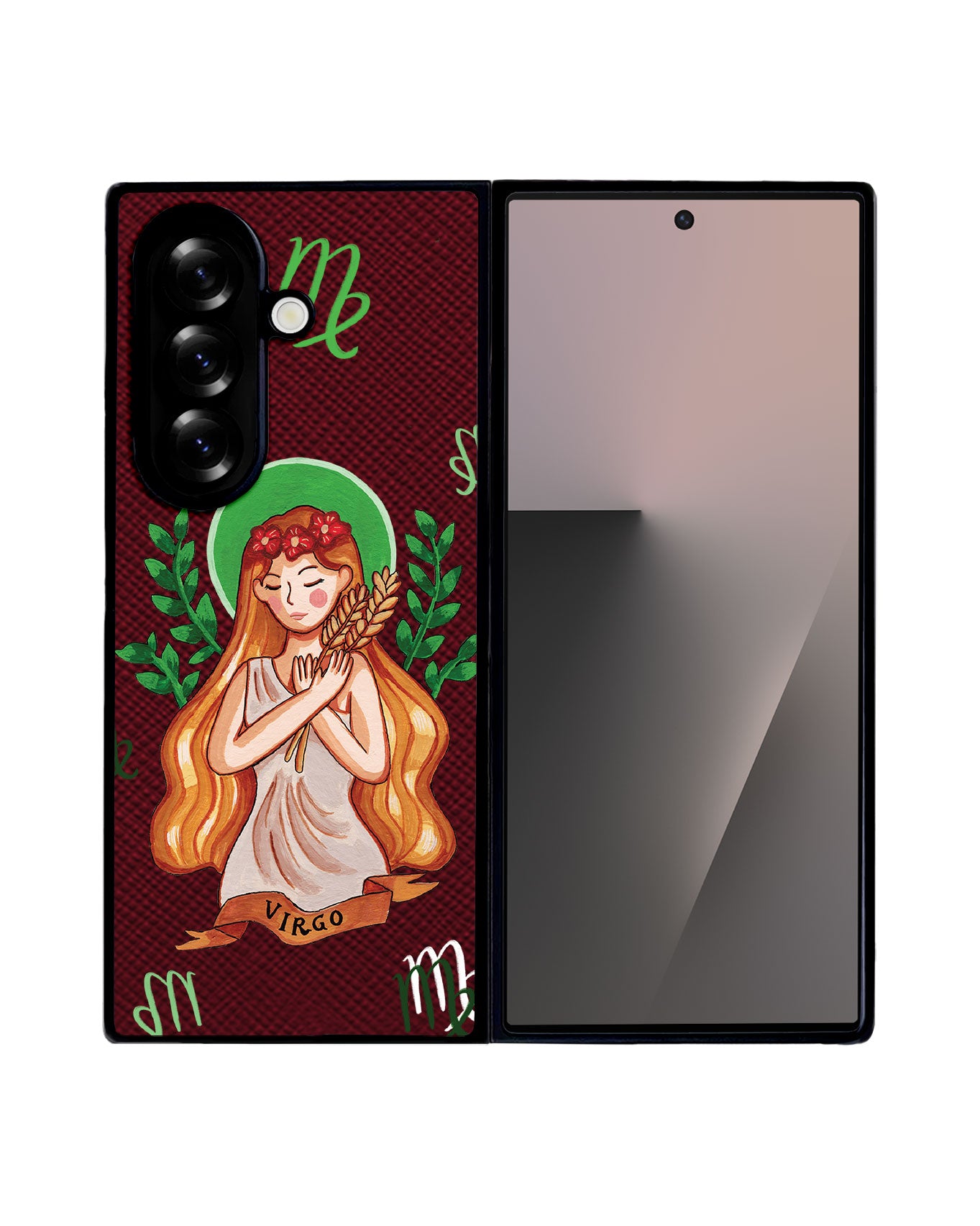 Android Flip / Fold Leather Grip - Virgo