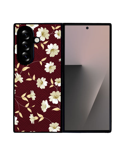 Android Flip / Fold Leather Grip - White Magnolia