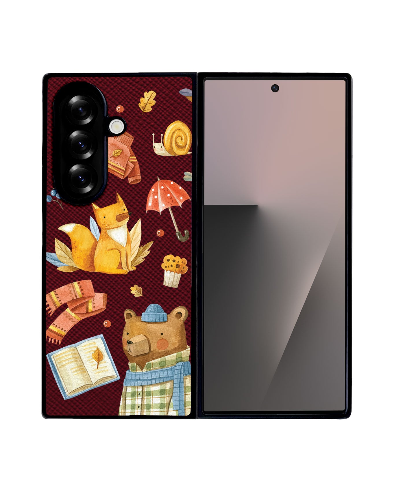 Android Flip / Fold Leather Grip - Bear & Fox