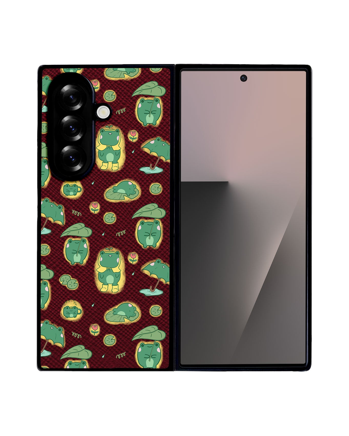 Android Flip / Fold Leather Grip - Happy Rain