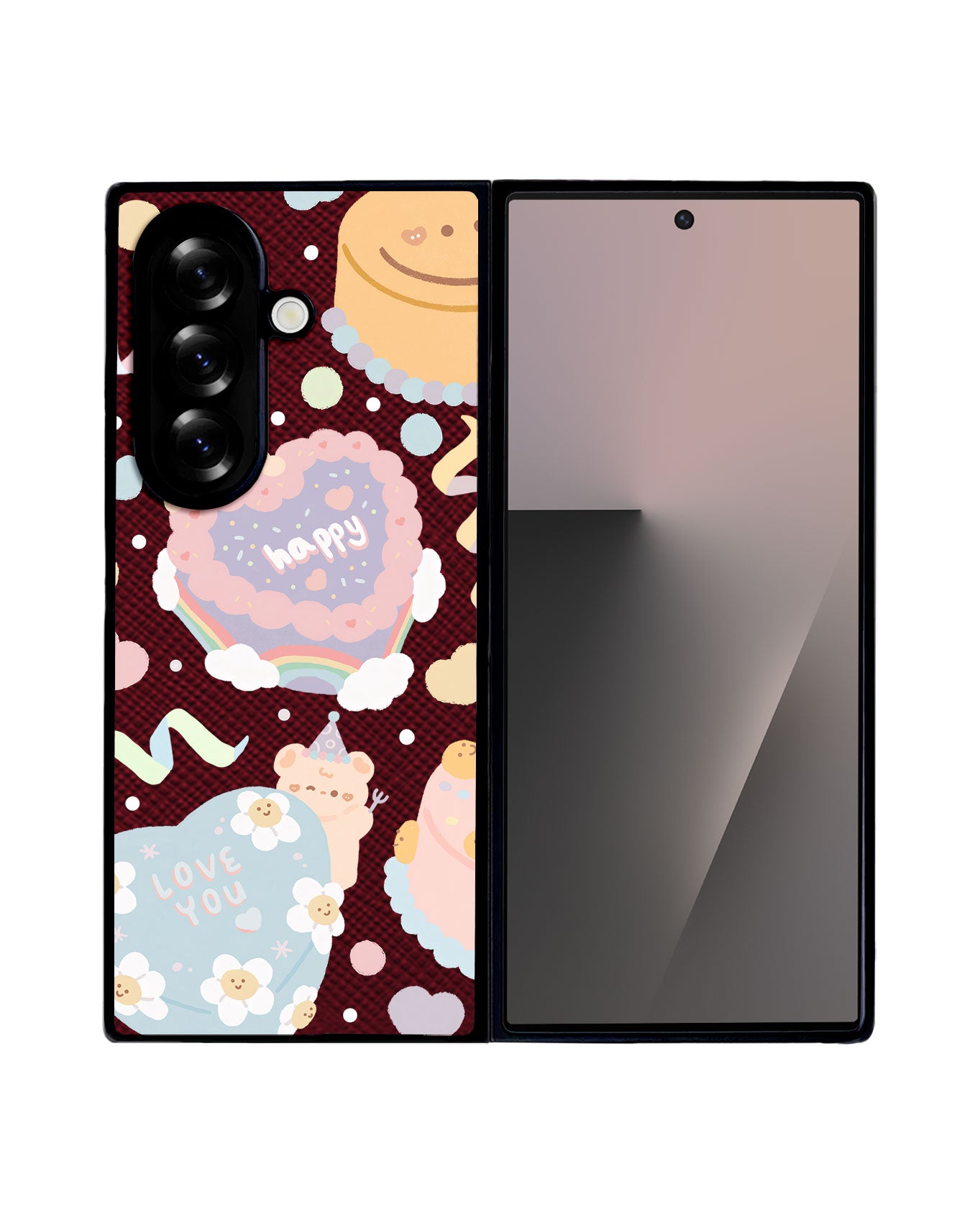 Android Flip / Fold Leather Grip - Cake Party