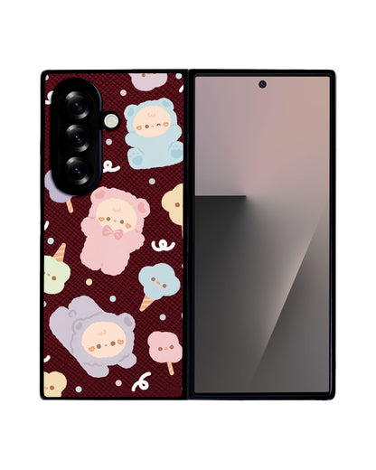 Android Flip / Fold Leather Grip - Cotton Teddy