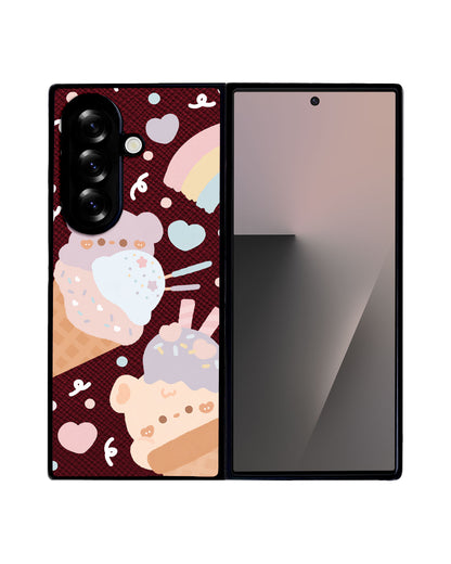 Android Flip / Fold Leather Grip - Ice Cream for Teddy