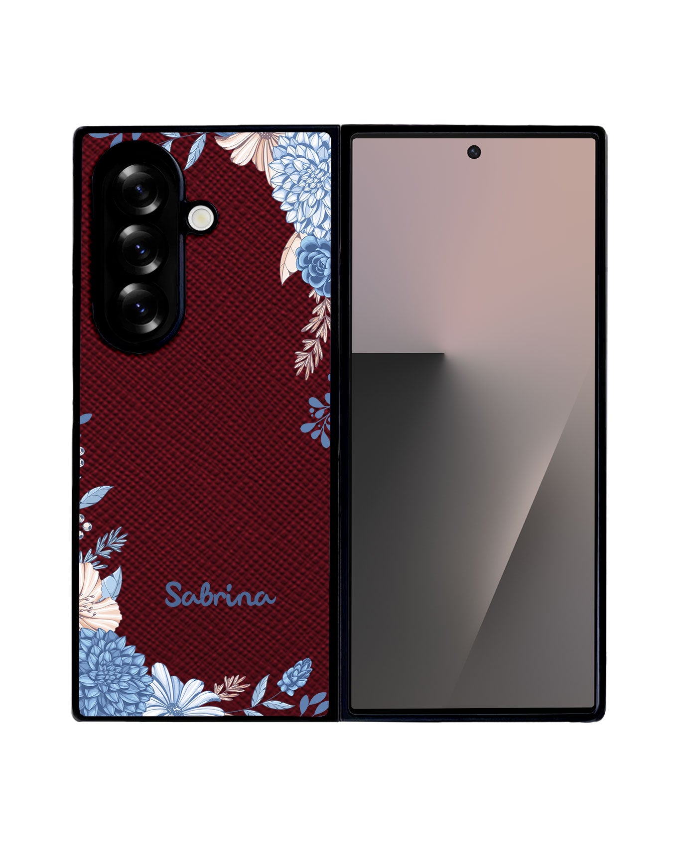 Android Flip / Fold Leather Grip - Blue Florals