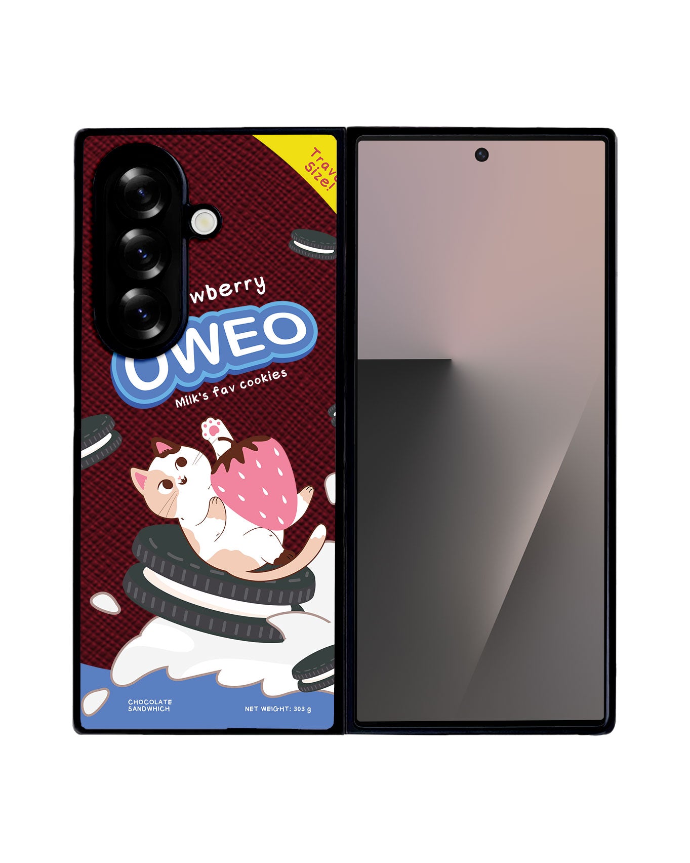 Android Flip / Fold Leather Grip - Oweo Cat