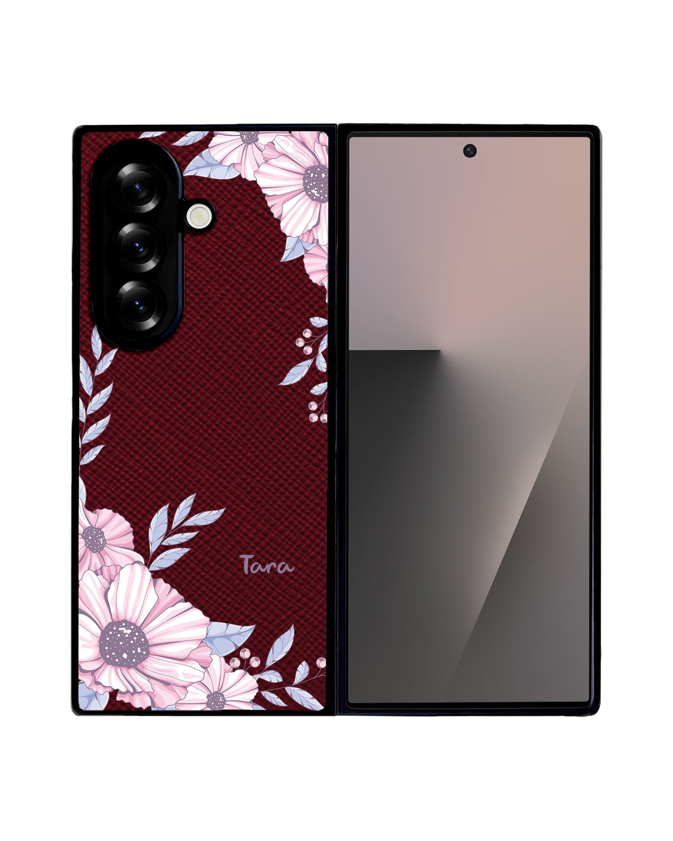 Android Flip / Fold Leather Grip - Pink Blossom