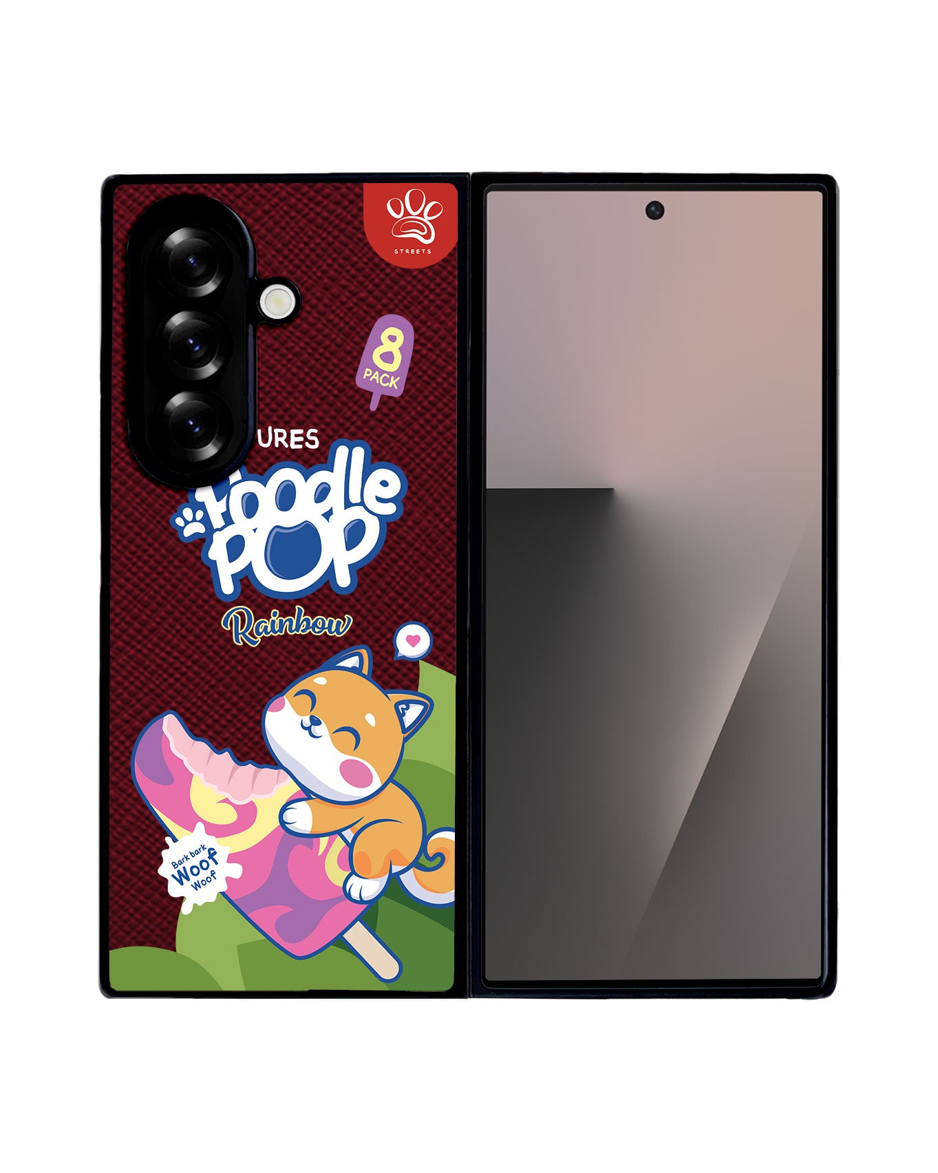 Android Flip / Fold Leather Grip - Poodle Pop