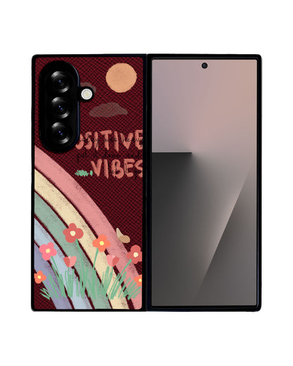 Android Flip / Fold Leather Grip - Positive Vibes