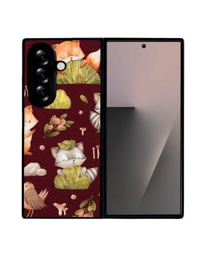 Android Flip / Fold Leather Grip - Racoon and Friends