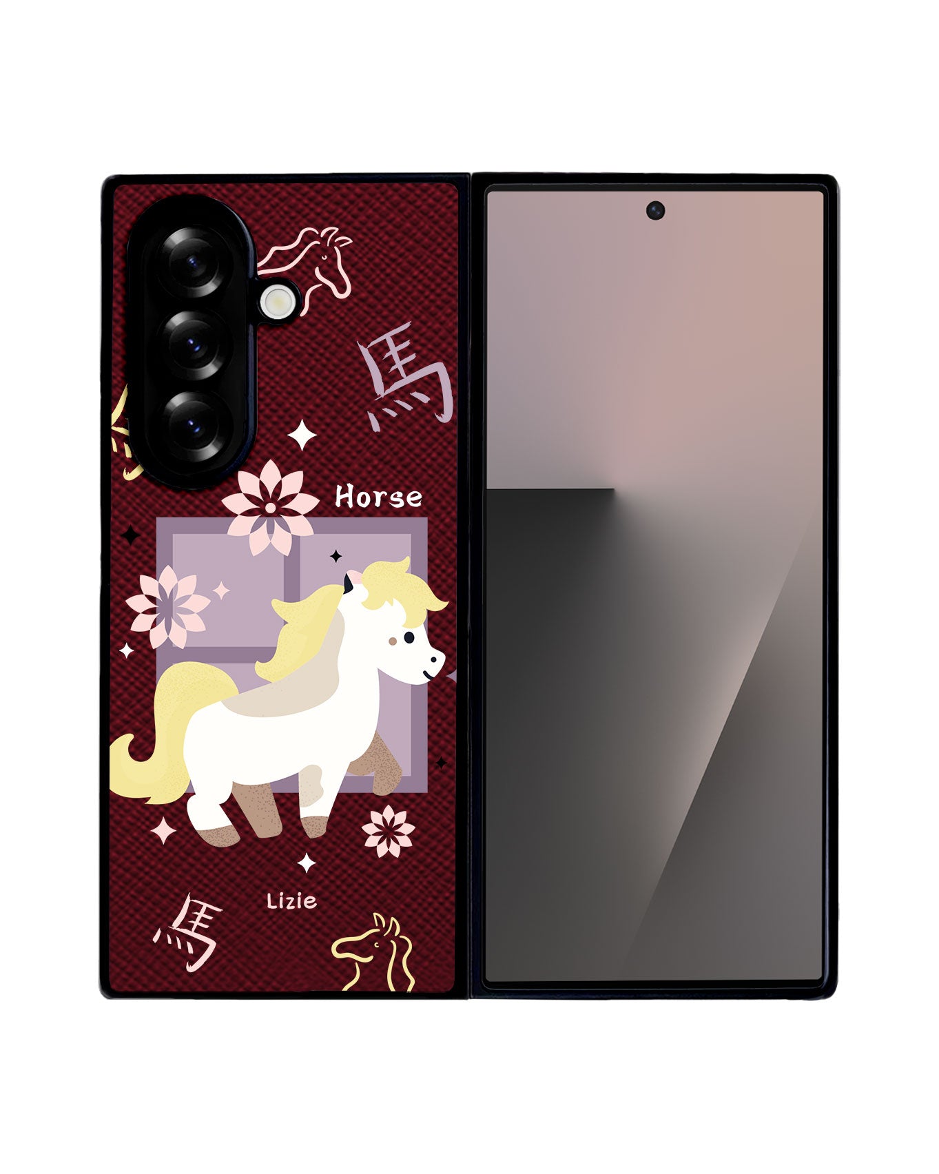 Android Flip / Fold Leather Grip - Horse (Chinese Zodiac / Shio)