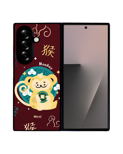 Android Flip / Fold Leather Grip - Monkey (Chinese Zodiac / Shio)