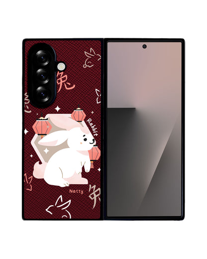 Android Flip / Fold Leather Grip - Rabbit (Chinese Zodiac / Shio)