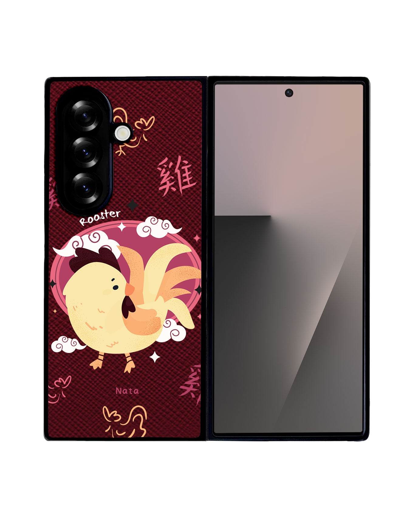 Android Flip / Fold Leather Grip - Rooster (Chinese Zodiac / Shio)