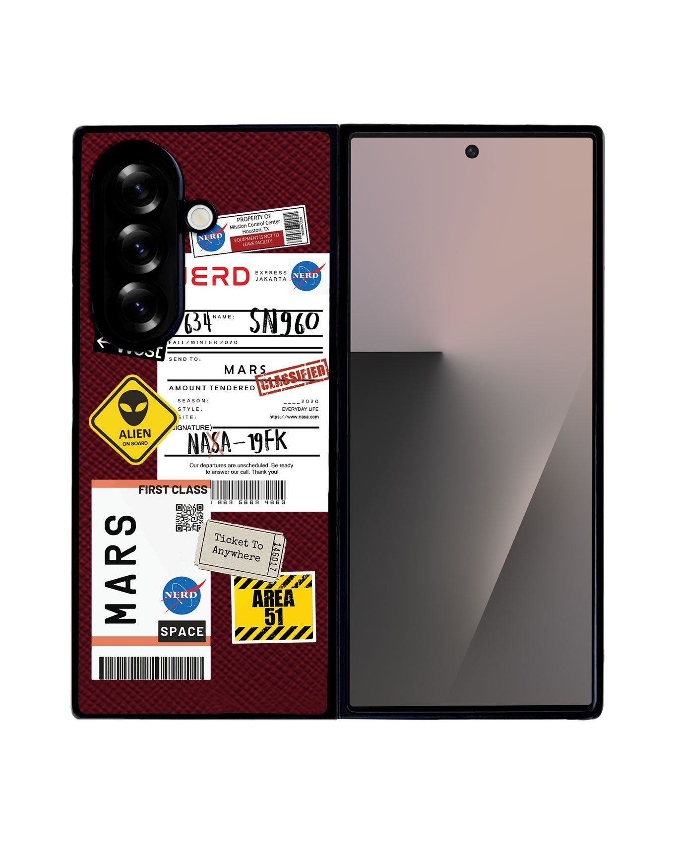 Android Flip / Fold Leather Grip - Ticket to Mars