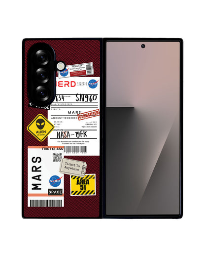 Android Flip / Fold Leather Grip - Ticket to Mars