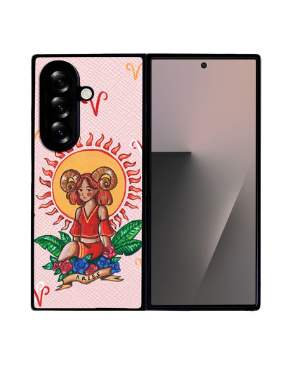 Android Flip / Fold Leather Grip - Aries