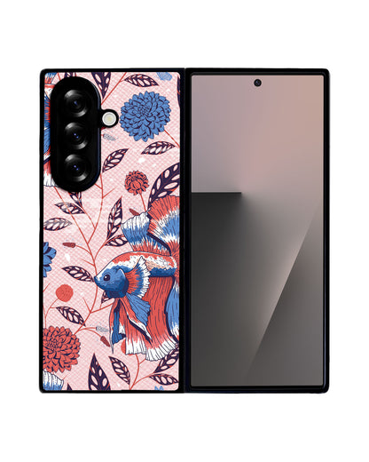 Android Flip / Fold Leather Grip - Fish & Floral 2.0