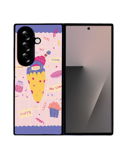 Android Flip / Fold Leather Grip - Candy Doodle