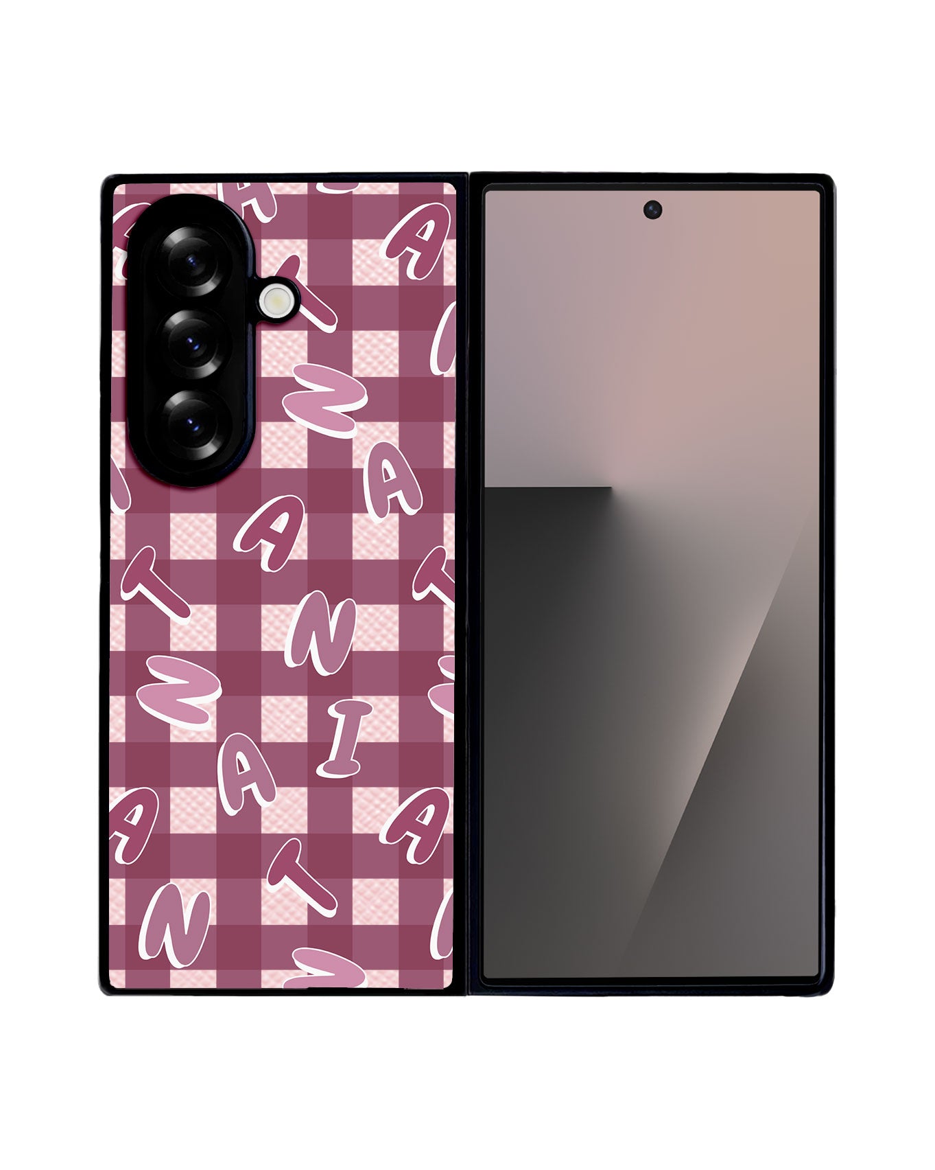 Android Flip / Fold Leather Grip - CUSTOM MONOGRAM 3.0 Checkered 2.0