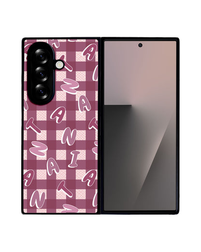 Android Flip / Fold Leather Grip - CUSTOM MONOGRAM 3.0 Checkered 2.0