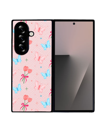 Android Flip / Fold Leather Grip - Coquette Butterfly