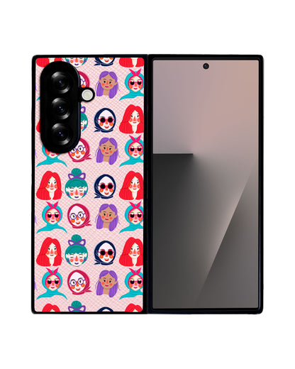 Android Flip / Fold Leather Grip - Cute Sweety Faces