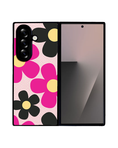 Android Flip / Fold Leather Grip - Daisy Hot Pink