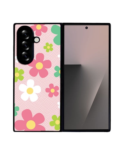 Android Flip / Fold Leather Grip - Daisy Wild