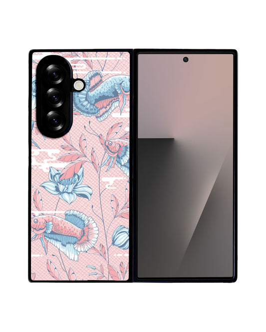 Android Flip / Fold Leather Grip - Fish & Floral 3.0