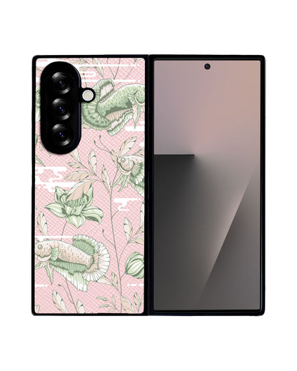 Android Flip / Fold Leather Grip - Fish & Floral 6.0