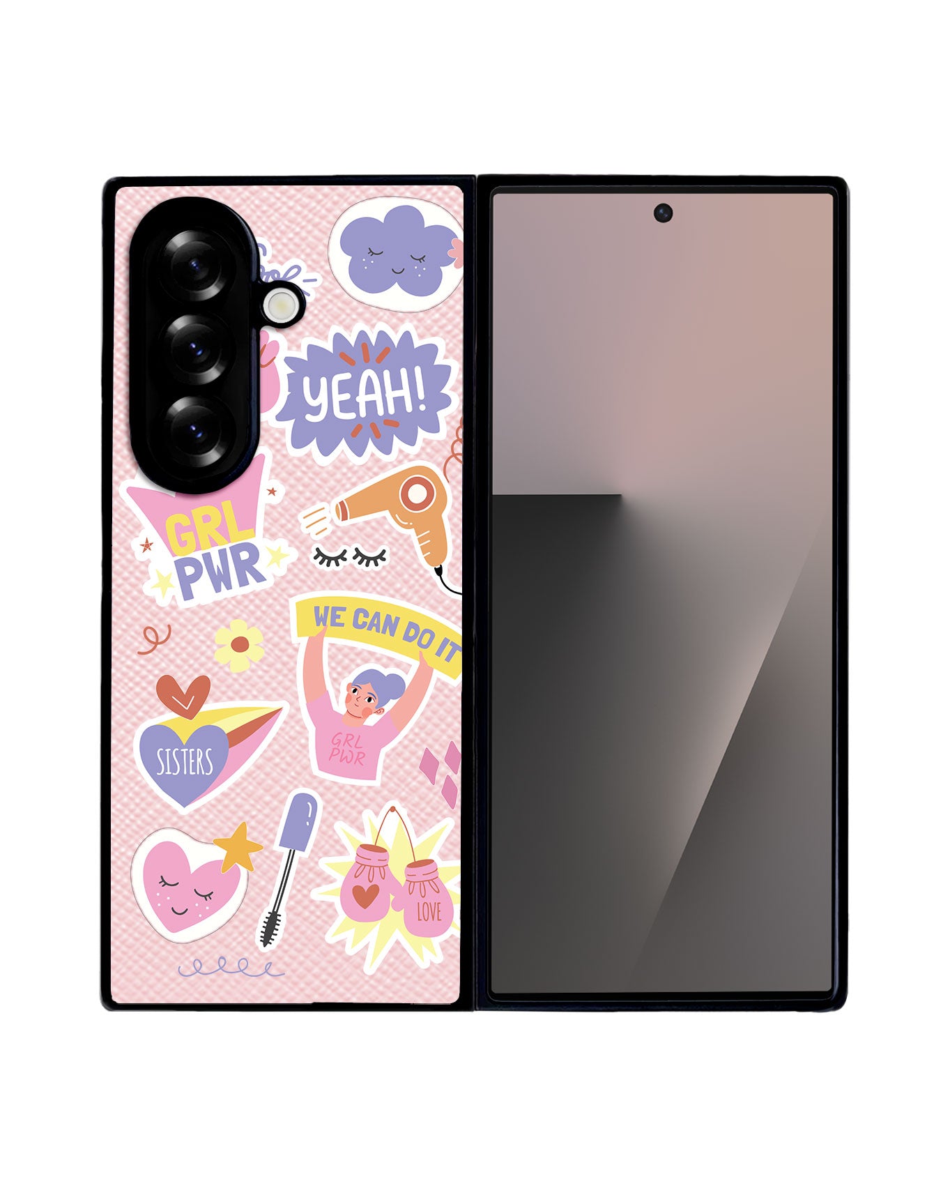 Android Flip / Fold Leather Grip - Girl Power Sticker Pack