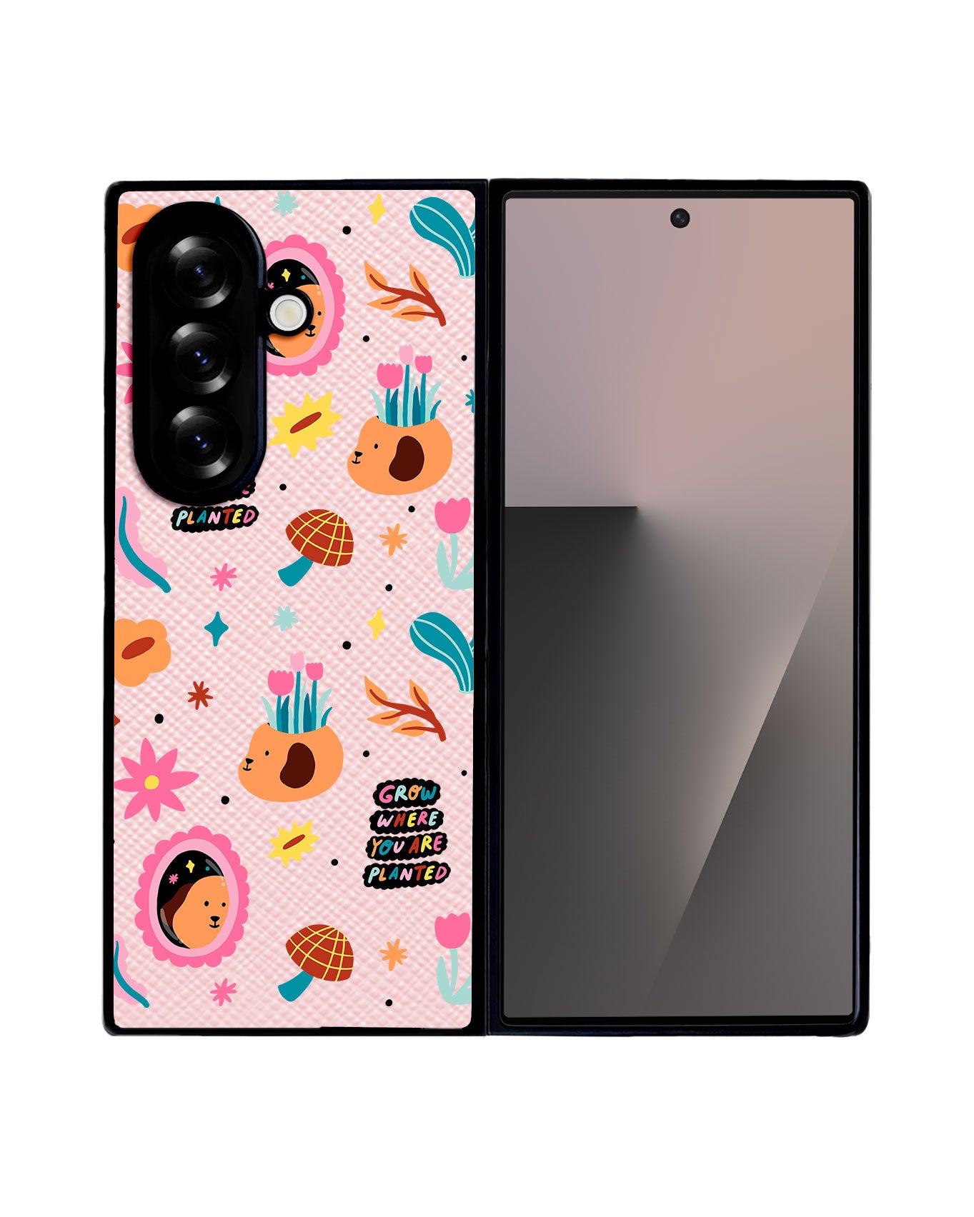 Android Flip / Fold Leather Grip - Grow and Bloom