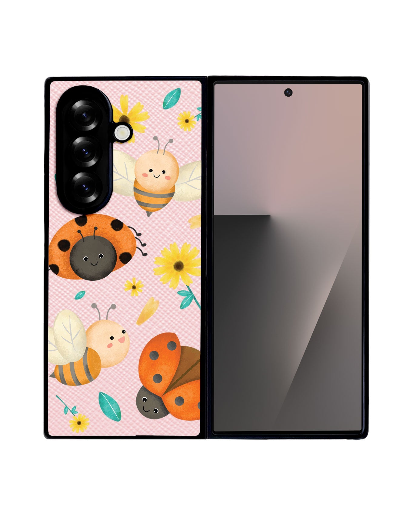 Android Flip / Fold Leather Grip - Lady Bug & Bee