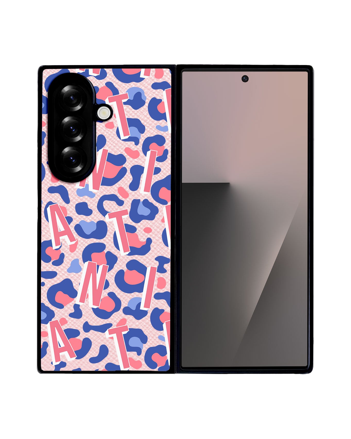 Android Flip / Fold Leather Grip - CUSTOM MONOGRAM 3.0 Leopard Monogram 1.0
